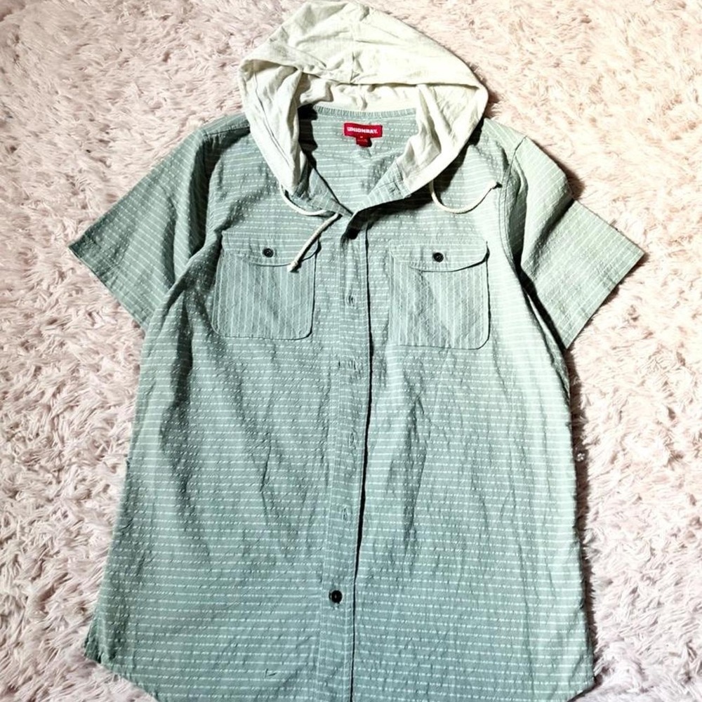 Earthy Safari Utility Gorpcore Masc Outerwear Streetwear Button Shirt Mens M